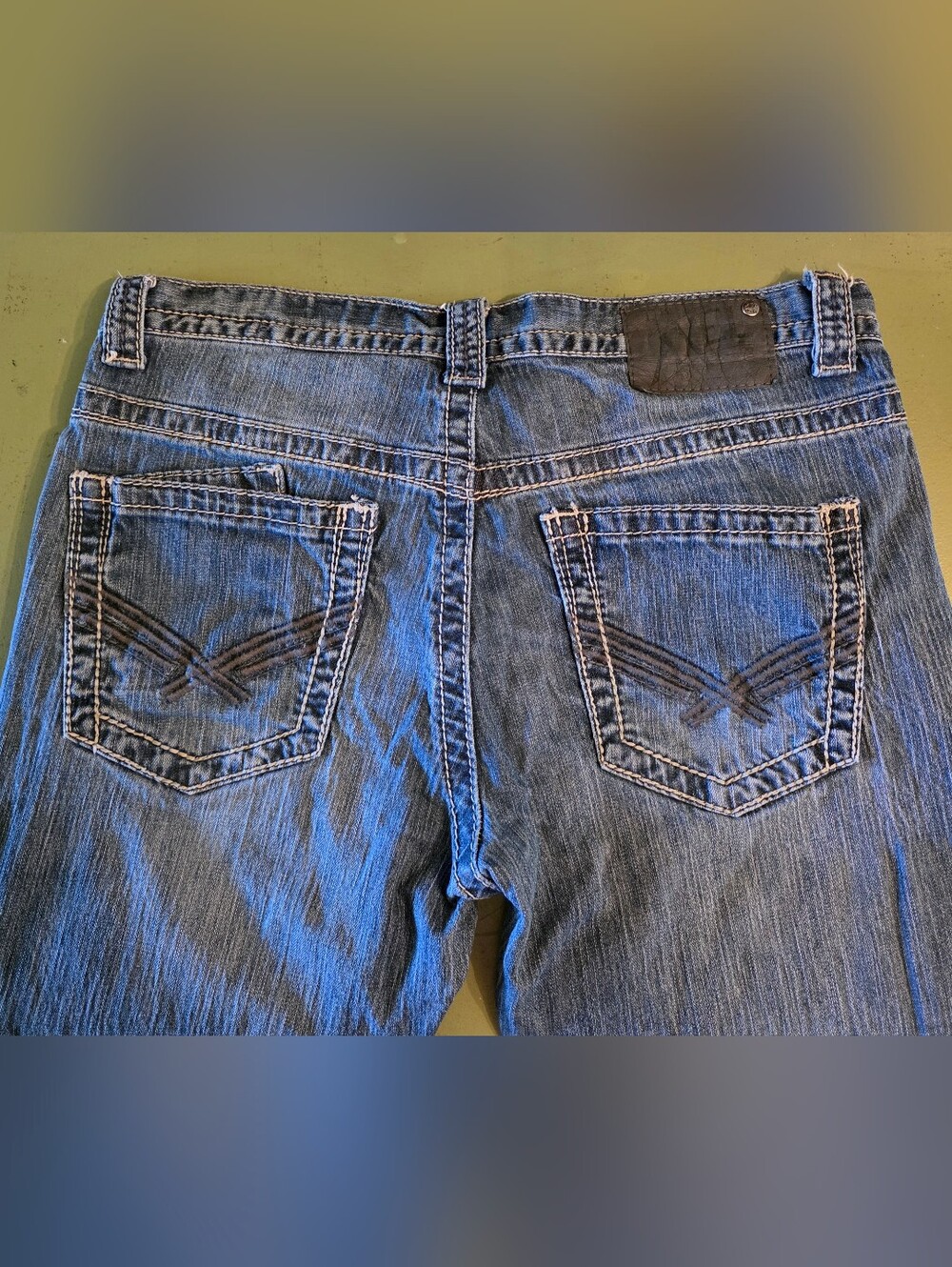 TK Axel Denim Jeans Mens 32x30 Treadwell Relaxed Straight Stonewash Blue EUC